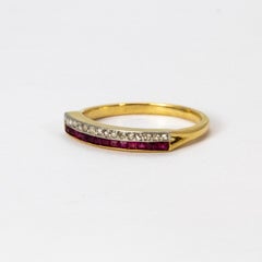 Art Deco Ruby and Diamond Half Eternity Band