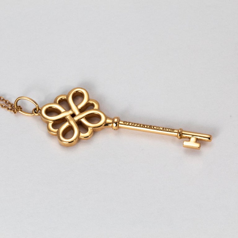 Tiffany And Co Diamond 18 Karat Rose Gold Knot Key Pendant Necklace At 1stdibs - Tiffany And Co Knot Key Pendant Tiffany And Co Diamond 18 Karat Rose Gold Knot Key Pendant Necklace At 1stdibs - Tiffany And Co Knot Key Pendant