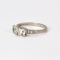 Certified 1920s Platinum "Moi Et Toi" Diamond Ring