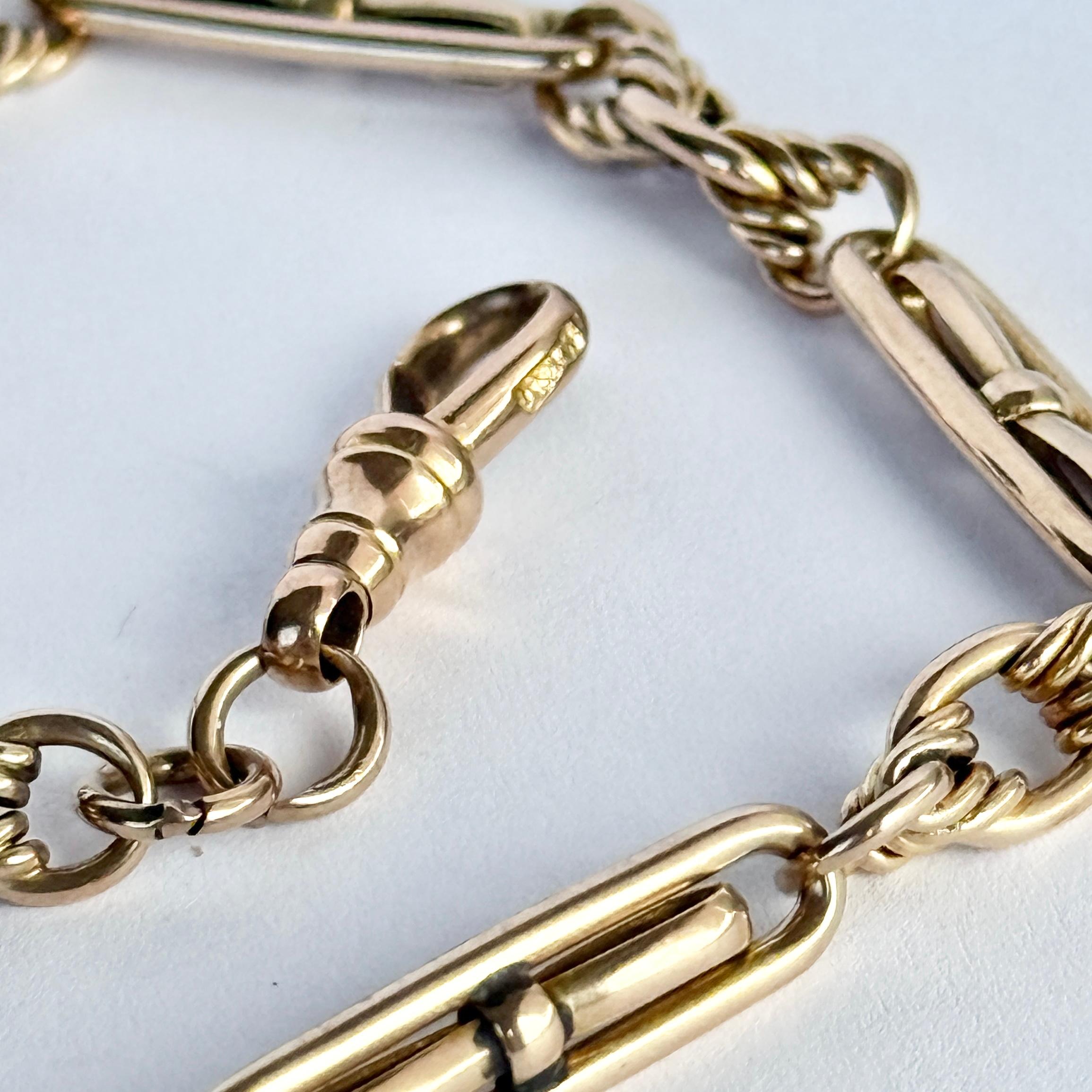Vittoriano Catena Albert o collana in oro 9 carati vittoriana con barra a T in vendita
