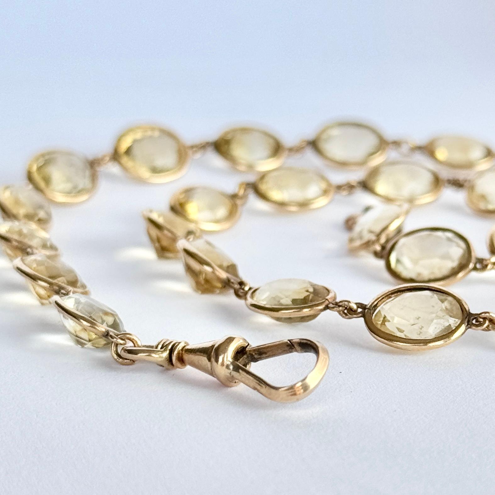Collana edoardiana in citrino e oro 15 carati Rivière In condizioni buone in vendita a Chipping Campden, GB