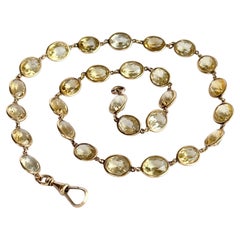 Edwardian Citrine and 15 Carat Gold Rivière Necklace