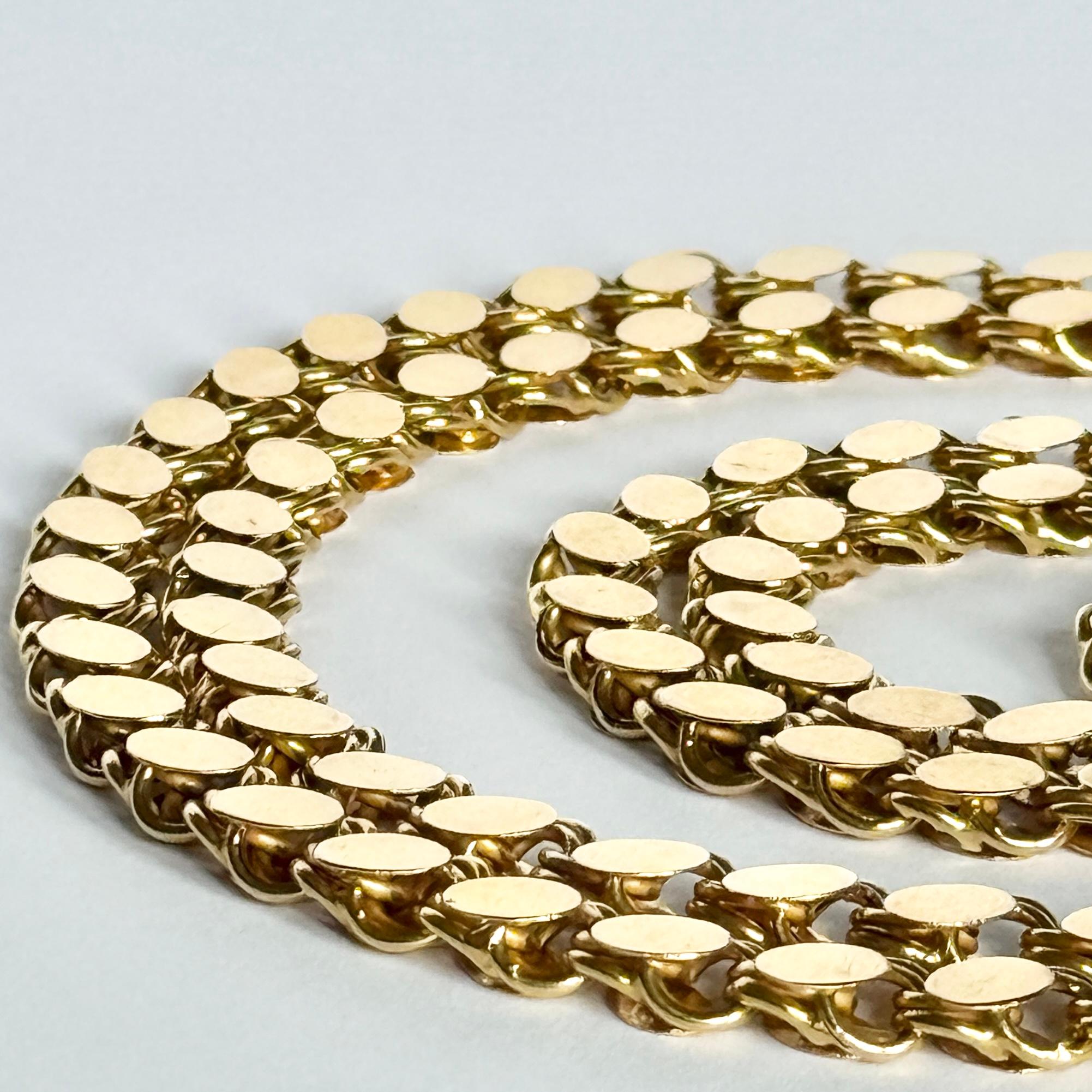 Collana a catena decorativa in oro massiccio 18 carati in vendita 1
