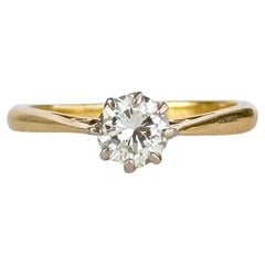 Vintage Diamond and 18 Carat Gold Solitaire Ring