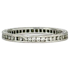 Bague d'éternité vintage en diamant et platine