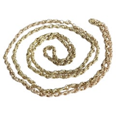 Victorian Yellow Metal Longuard Necklace