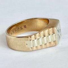 Vintage Diamond and 9 Carat Gold Band Ring