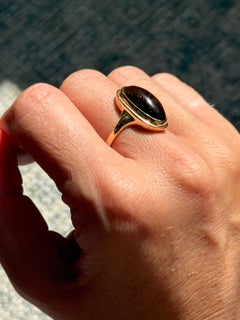 Vintage Tigers Eye and 9 Carat Gold Signet Ring