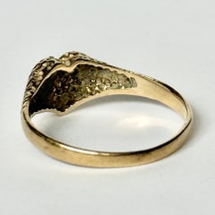 Vintage 9 Carat Gold Heart Signet Ring