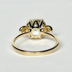 Vintage Aquamarine and Diamond 9 Carat Gold Solitaire Ring