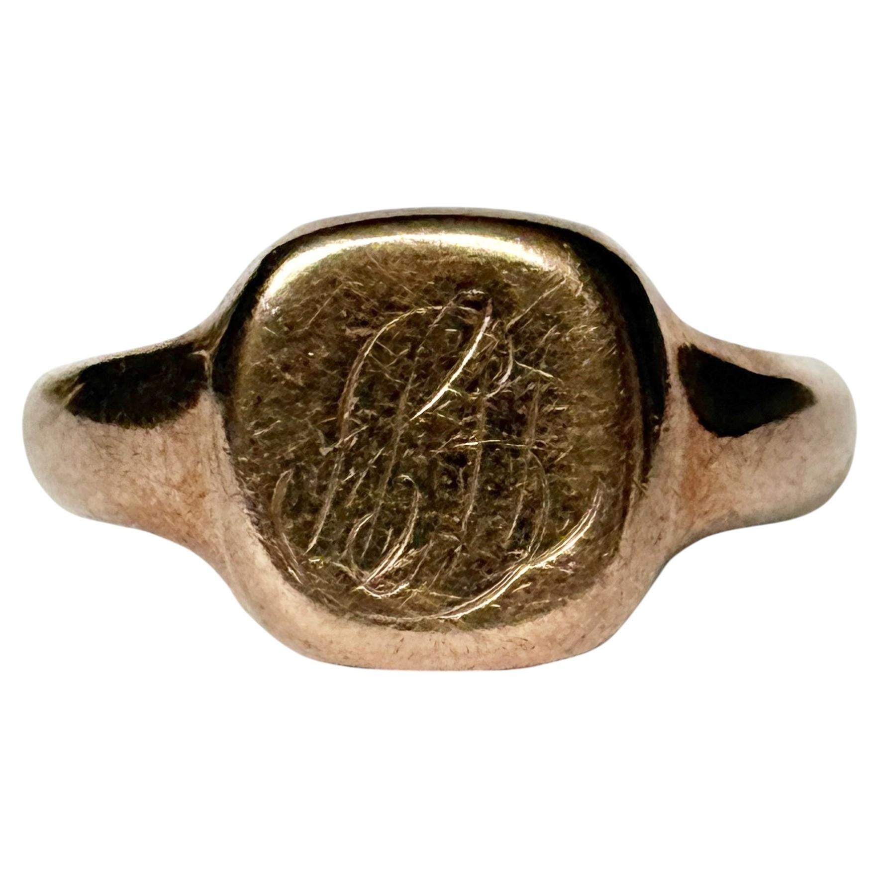 Antique 9 Carat Rose Gold Signet Ring