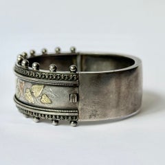 Vintage Silver, Rose and Yellow Gold Decorative Bangle