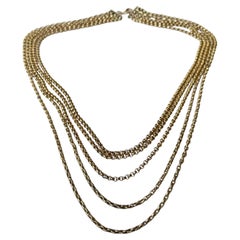 Collier vintage à plusieurs rangs en or 9 carats, chaîne Belcher