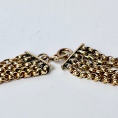 Vintage 9 Carat Gold Multi Strand Necklace Belcher Chain
