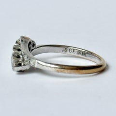 Vintage Diamond and 18 Carat Gold Five Stone Crossover Ring