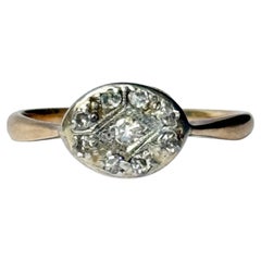 Art Deco Diamond Platinum and 18 Carat Gold Panel Ring