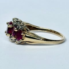 Vintage Ruby 9 Carat Gold Five-Stone Ring