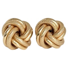 Vintage 9 Carat Gold Knot Stud Earring