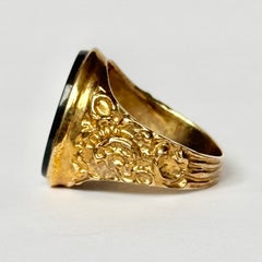 Vintage Bloodstone and 9 Carat Gold Signet Ring