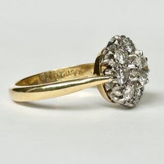 Art Deco Diamond 18 Carat Gold and Platinum Cluster Ring