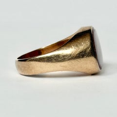 Vintage Sardonyx 9 Carat Gold Signet Ring