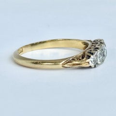 Victorian Diamond and 18 Carat Gold Five-Stone Ring