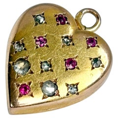 Art Deco Diamond and Ruby 9 Carat Gold Locket Pendant