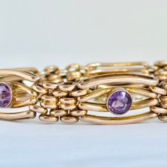 Bracelet Art déco en améthyste et or rose 14 carats