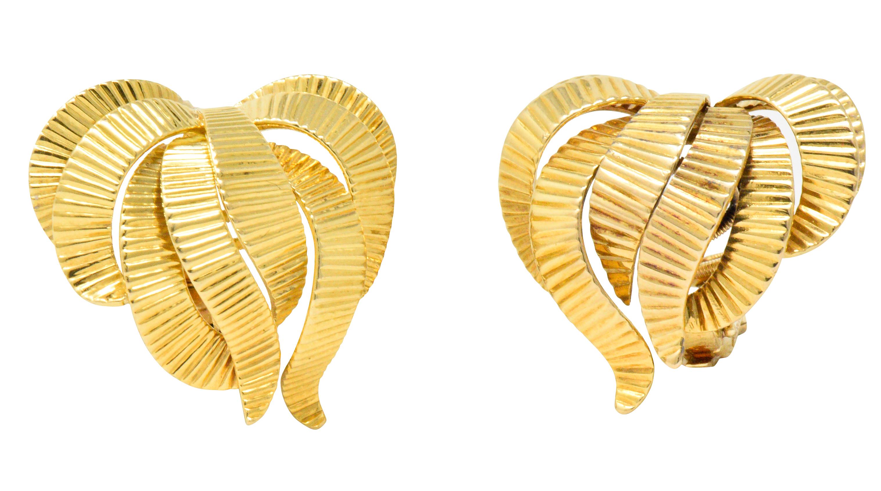 Cartier France Retro 18 Karat Gold Ear-Clips Earrings 1