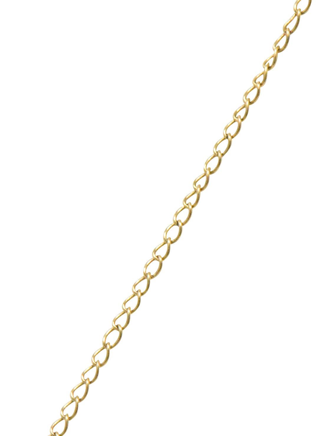 Women's or Men's Victorian Diamond Sapphire Seed Pearl 14 Karat Gold Pendant Necklace