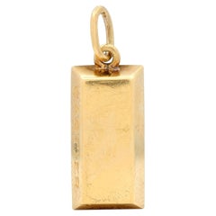 Cartier 1970's 18 Karat Yellow Gold Vintage 1/4 Oz. Gold Bar Ingot Pendant