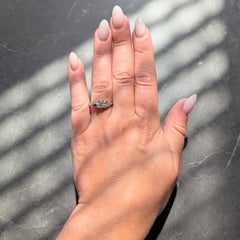 Mid-Century 1.08 CTW Diamond Platinum Vintage Bypass Engagement Ring