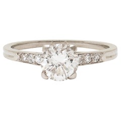 Tiffany & Co. Mid-Century 1.00 CTW Diamond Platinum Vintage Engagement Ring
