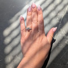 Mid-Century Old European Cut Diamond Platinum Vintage Arrow Engagement Ring