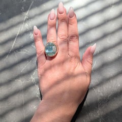 Pomellato 2000 Aigue-marine Diamant Or blanc 18 carats Bague Mosaique