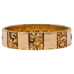 Victorian 18 Karat Rose Gold Antique Orange Blossom Scroll Wedding Band Ring