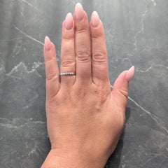 Mid-Century 0.35 CTW Diamond Platinum Vintage Wedding Band Ring