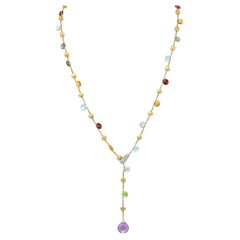 Marco Bicego 2000's Diamond Multi-Gem 18K Gold Contemporary Paradise Necklace