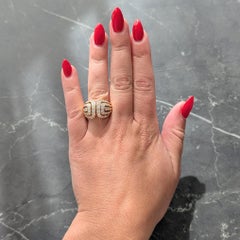 Van Cleef & Arpels, französischer Vintage-Kuppelring aus den 1970er Jahren, mit Diamanten und 18-karätigem Gelbgold