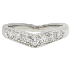 Tiffany & Co. Contemporary Diamond Platinum Chevron V Band Ring