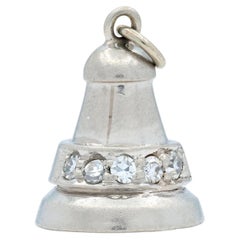 Art Deco 1936 Diamond Platinum Vintage Bell Charm