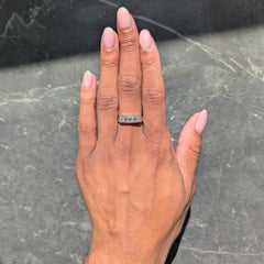 Contemporary 1.03 CTW Square Step Cut Diamond Platinum Channel Band Ring