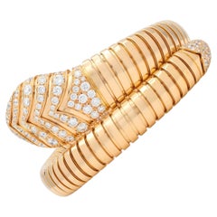 Bulgari Diamond 18 Karat Rose Gold Serpenti Tubogas Wrap Bracelet