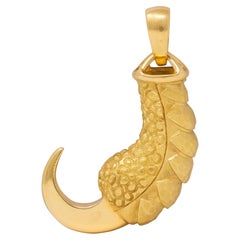 Cartier 1970's 18 Karat Yellow Gold Vintage Eagle's Claw Pendant