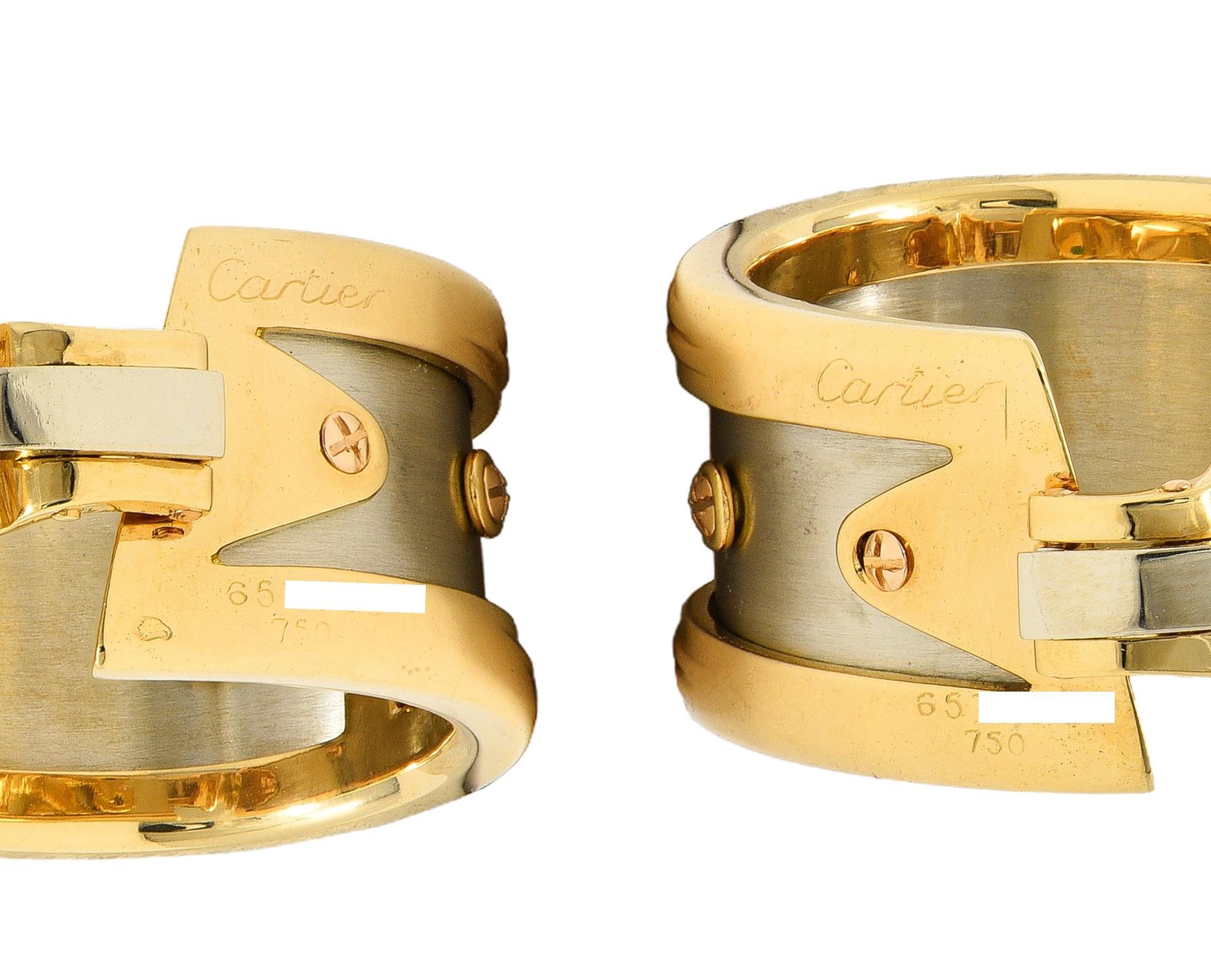 Cartier, orecchini a cerchio a J d'epoca in oro 18 carati con smeraldo degli anni '90, elefanti di Mahango in vendita 1