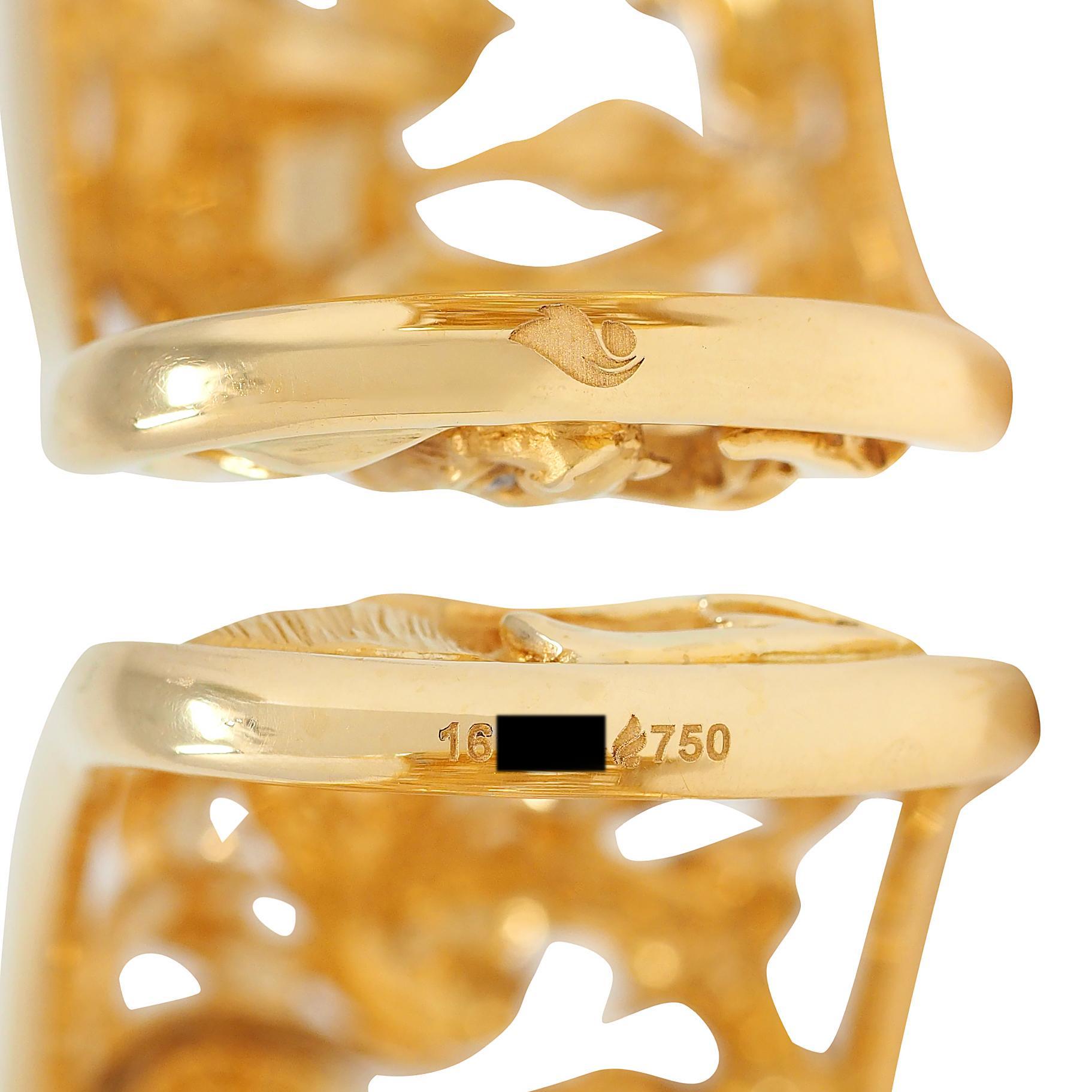 Bracelet manchette Carrera y Carrera diamant or jaune 18 carats Panthère Animal en vente 2
