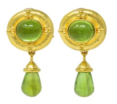Elizabeth Locke Contemporary Peridot 19K Gelbgold Day-To-Night Tropfenohrringe