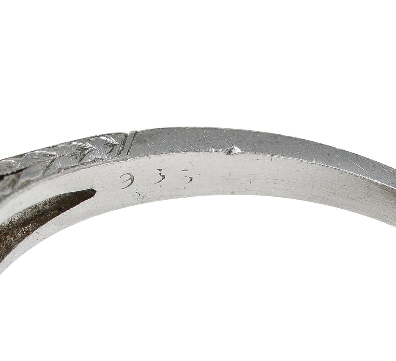 Anello a cuore antico in platino con diamante antico taglio europeo 9,00 CTW in vendita 3