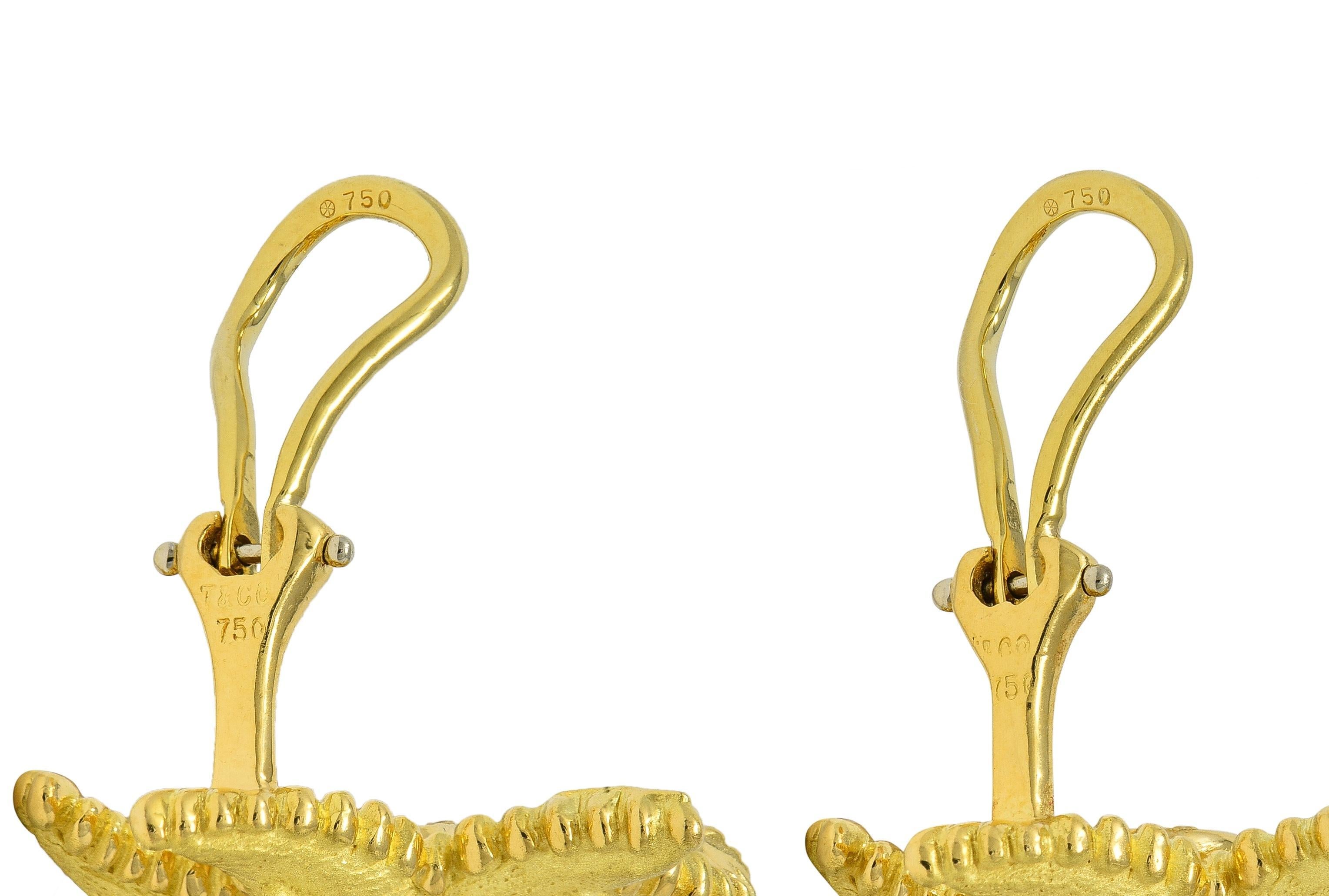 Orecchini Tiffany & Co. 1980 in oro giallo 18 carati con stella marina d'epoca in vendita 1