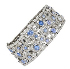 Tiffany & Co. Saphir Diamant Platin Schwebende Kreise A Link Line Armband